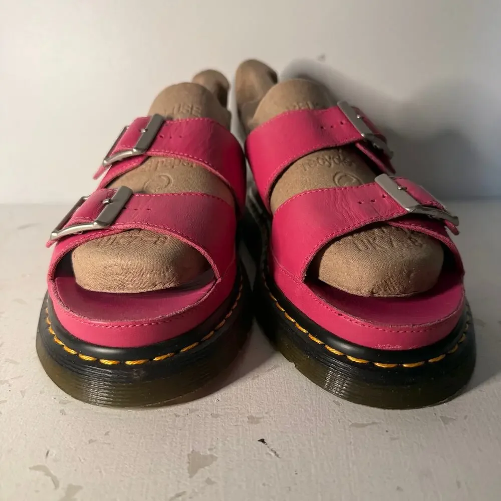 Dr Martens Pink Josef Nubuck Leather Sandals Grunge Goth Womens 8 US Doc Martens